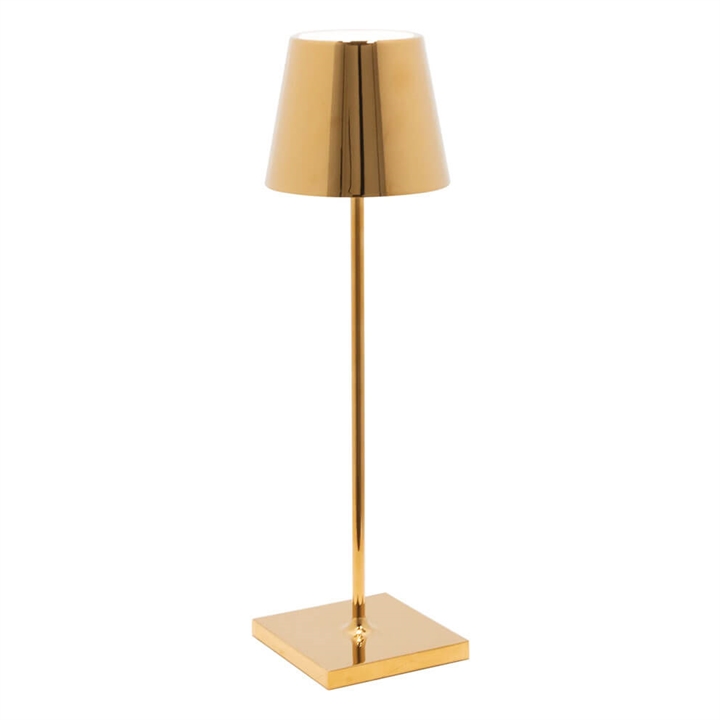 Poldina batterilampe / bordlampe, poleret guld