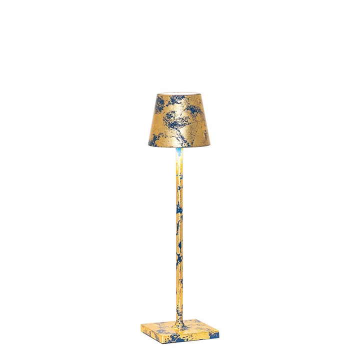 Poldina micro batterilampe / bordlampe, capriblå/guld