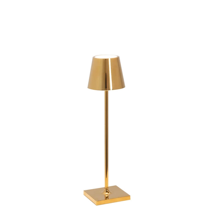 Poldina micro batterilampe / bordlampe, poleret guld