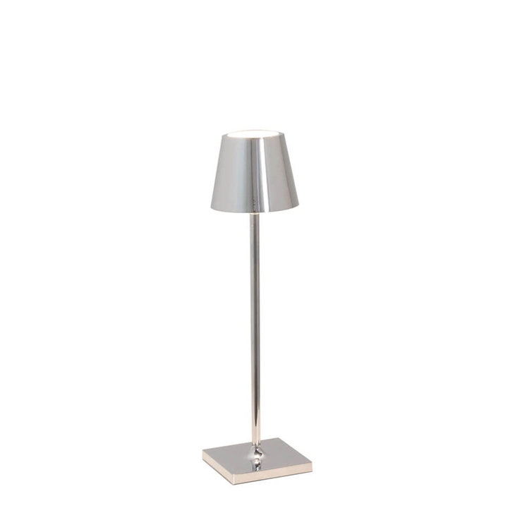 Poldina micro batterilampe / bordlampe, poleret krom