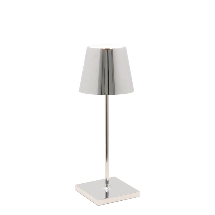 Poldina mini batterilampe / bordlampe, poleret krom