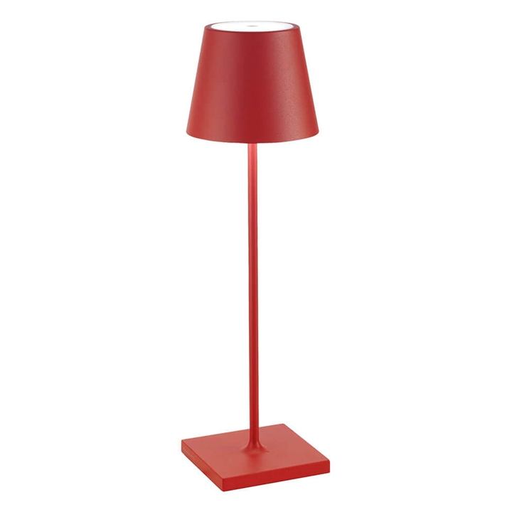 Poldina batterilampe / bordlampe, rød