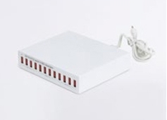 Zafferano multilader med 12 USB-porte 150W, hvid