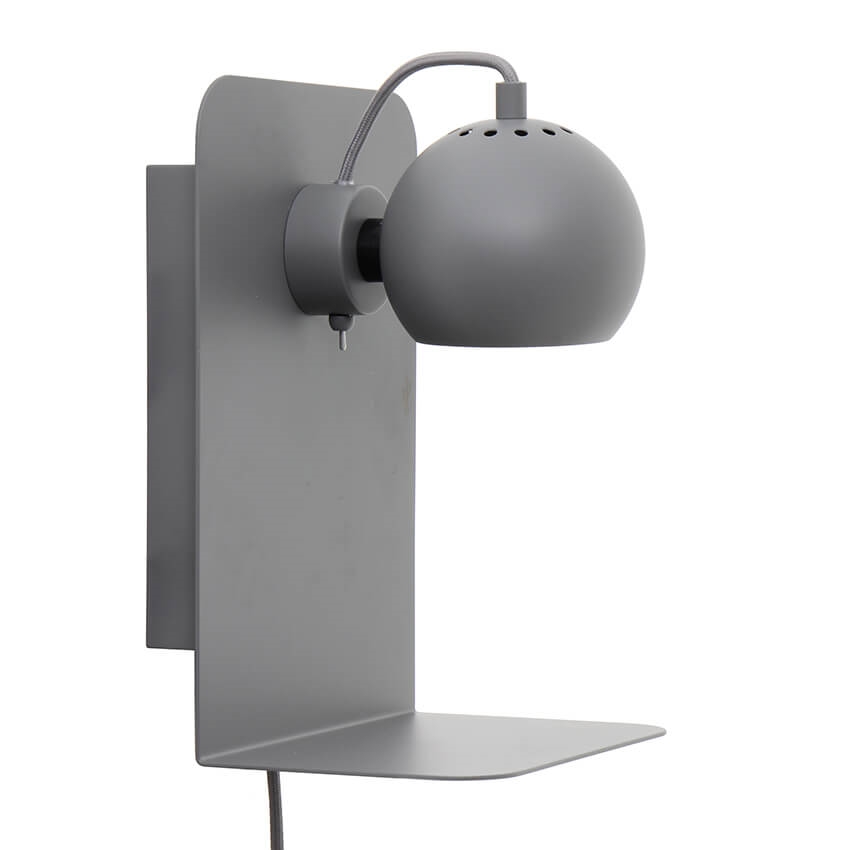Frandsen Ball væglampe m/USB, lysegrå Lamper.dk