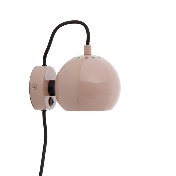 Ball væglampe, blank nude