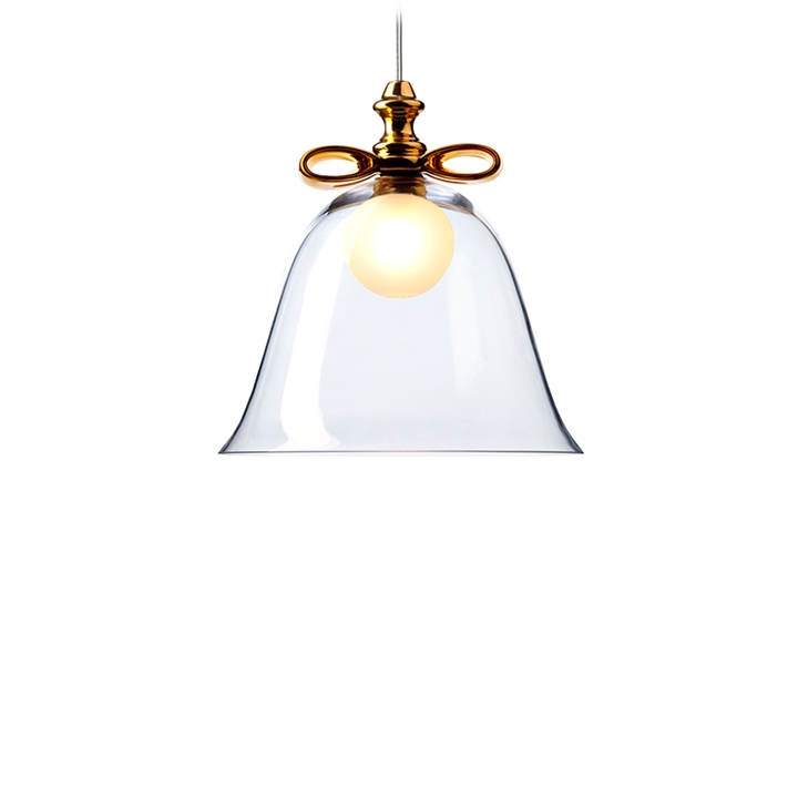 Bell Lamp pendel Large, guld/transparent