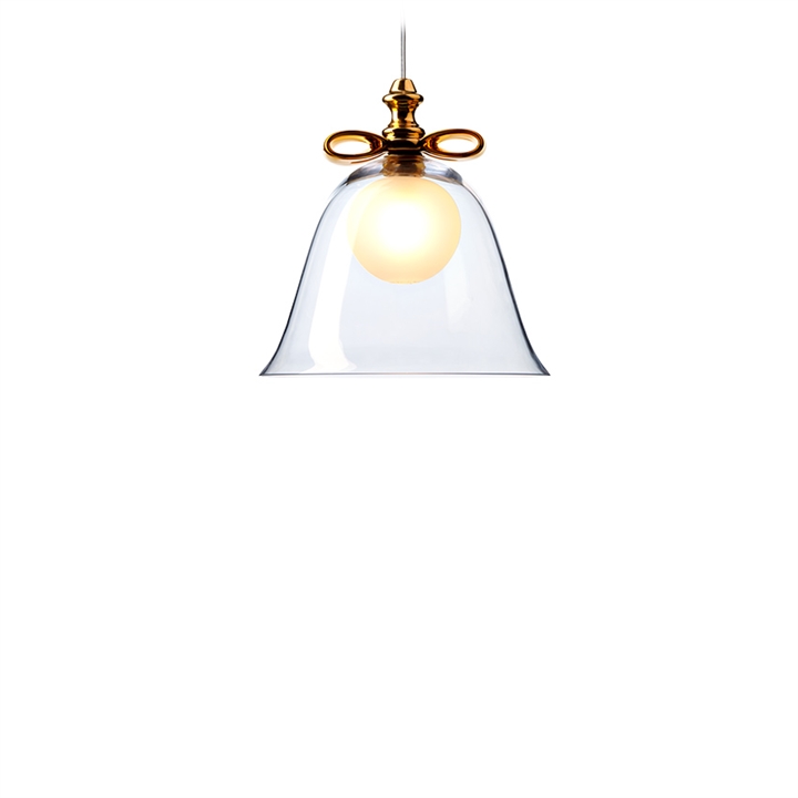 Bell Lamp pendel Small, guld/transparent