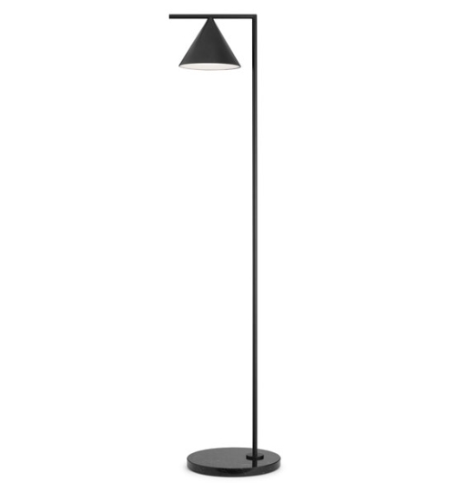 Captain Flint gulvlampe, sort/sort marmor
