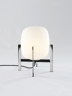 CESTA METÁLICA bordlampe u. læderhåndtag