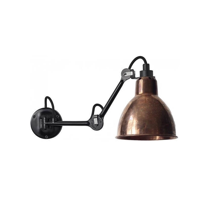 Lampe Gras No. 204 væglampe, sort/rå kobber