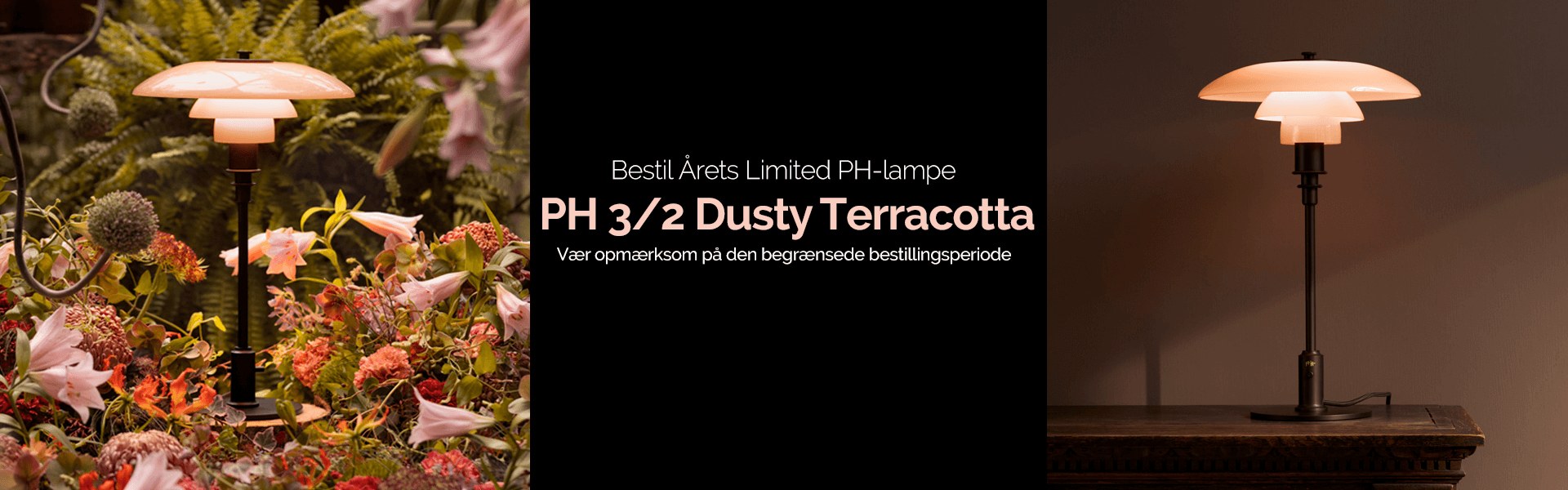 Bestil årets Limited PH lampe | PH 3/2 bordlampe Dusty Terracotta hos Lamper.dk