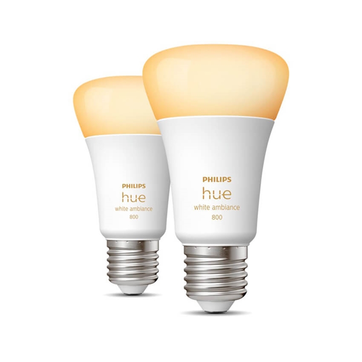 Philips Hue White Ambiance 6W LED E27 800LM 2 stk