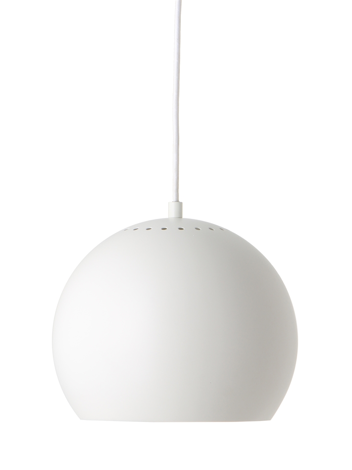 Ball Pendel Ø25, Mat hvid