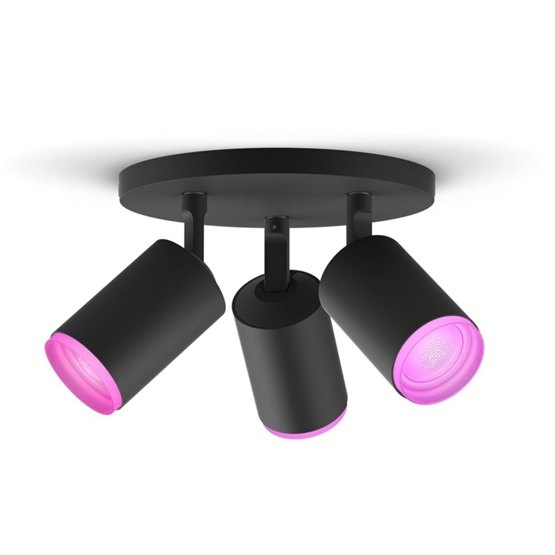 Philips Hue Fugato White and Color Ambiance 3 spots, sort billede