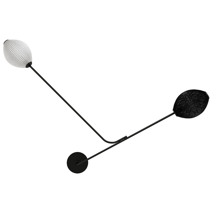 Satellite væglampe / loftlampe, sort/hvid