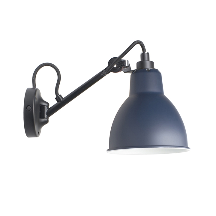 Lampe Gras No 104 væglampe, sort/blå