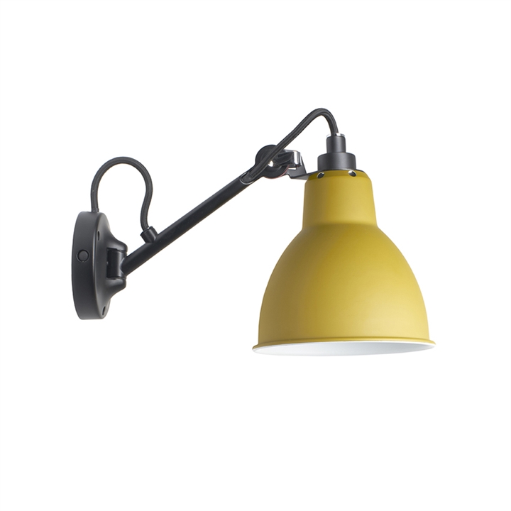 Udstillingslampe: Lampe Gras No 104 væglampe, sort/gul