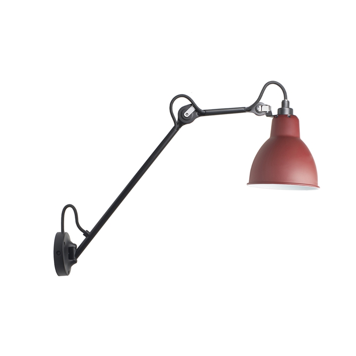 Lampe Gras No 122 væglampe, sort/rød