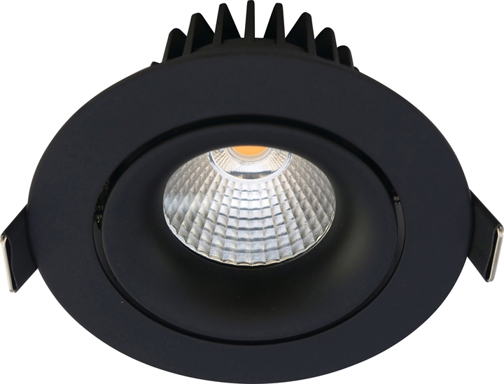 LED downlight Tilt, indbygning, sort