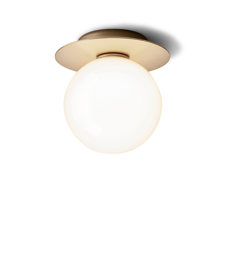 Liila 1 medium væglampe / loftlampe IP44, nordic guld/opal