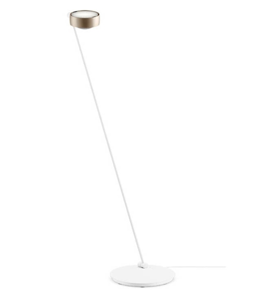 Occhio Sento lettura 160 gulvlampe, E, højre, mat guld/hvid