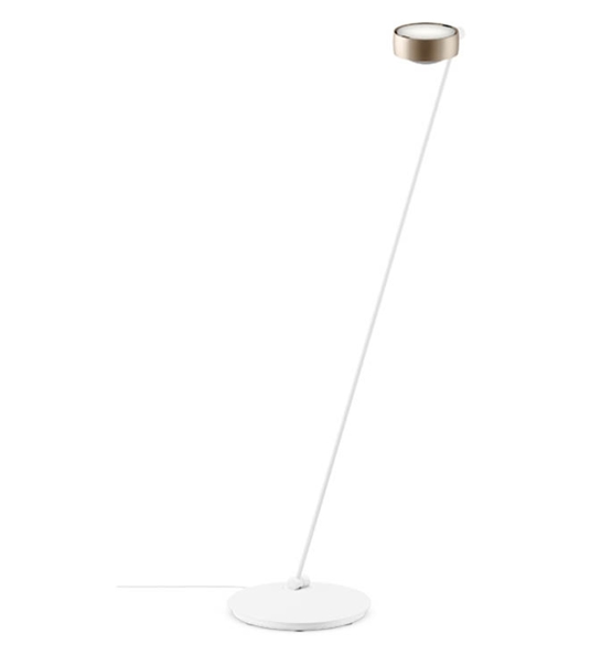 Occhio Sento lettura 160 gulvlampe, E, venstre, mat guld/hvid