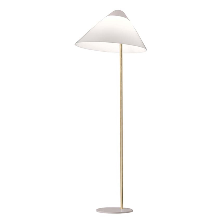 Opala Maxi gulvlampe, messing/lysegrå