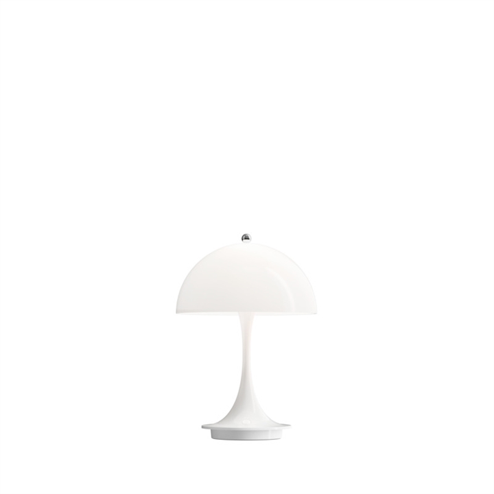 Panthella Portable bordlampe / batterilampe, hvid opal akryl