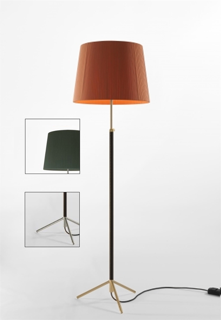 Pie de salón Gulvlampe G1 grøn/krom