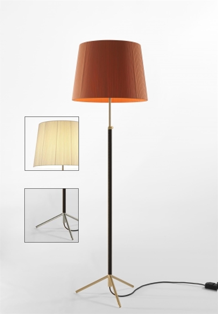 Pie de salón Gulvlampe G1 natur/krom