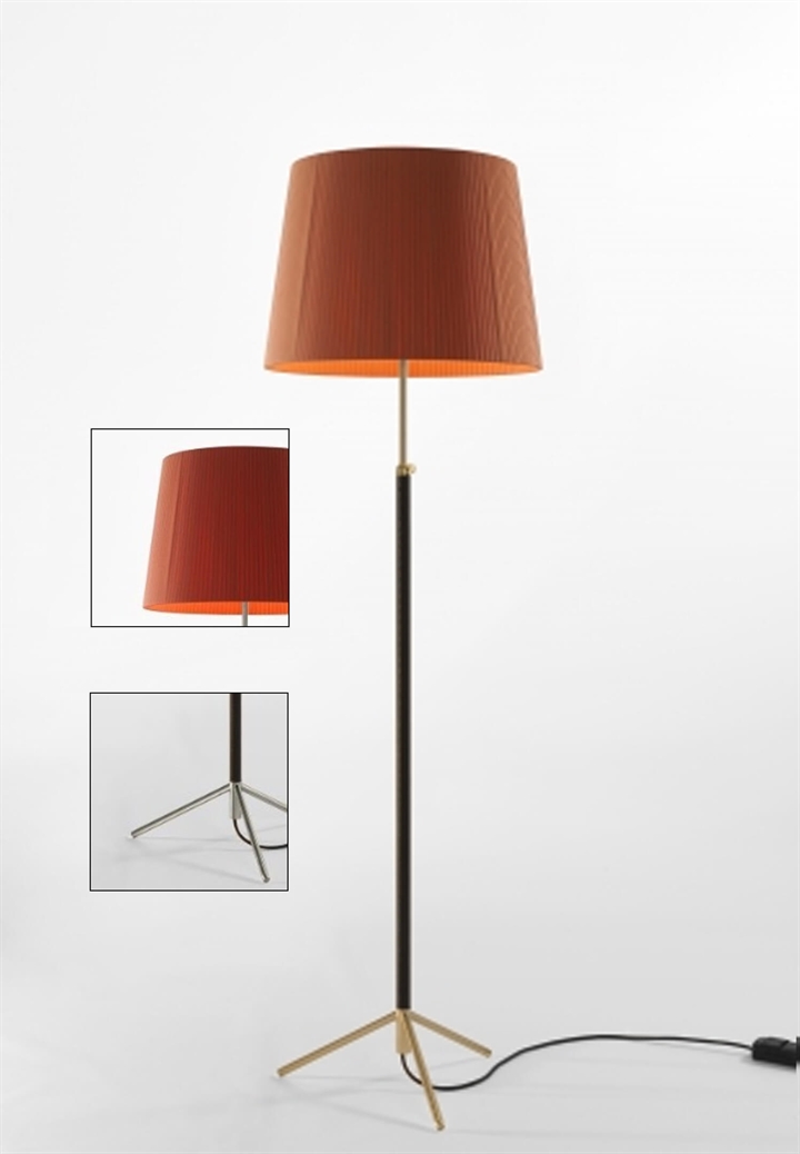 Pie de salón Gulvlampe G1 rød/krom