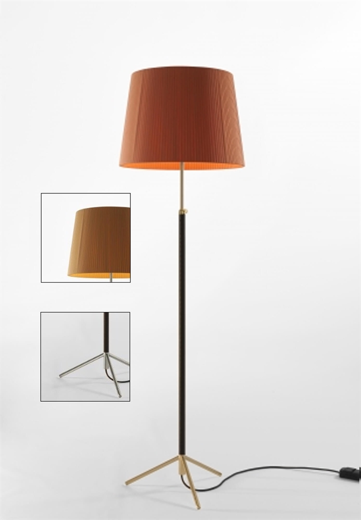 Pie de salón Gulvlampe G1 sennep/krom