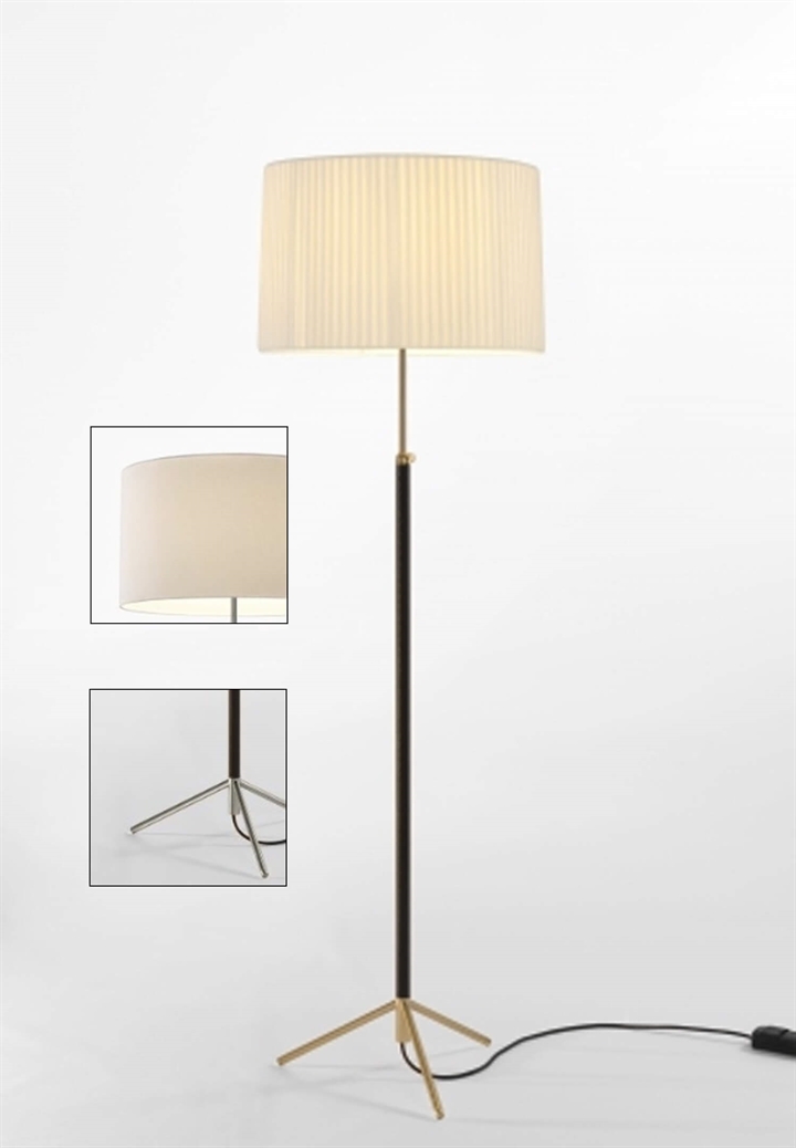 Pie de salón Gulvlampe G2 hvid/krom