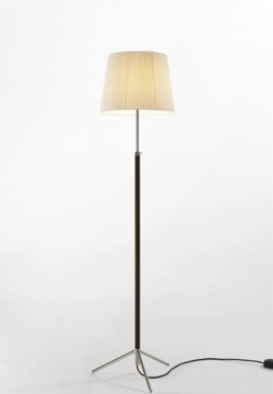 Pie de salón Gulvlampe G3 natur/krom