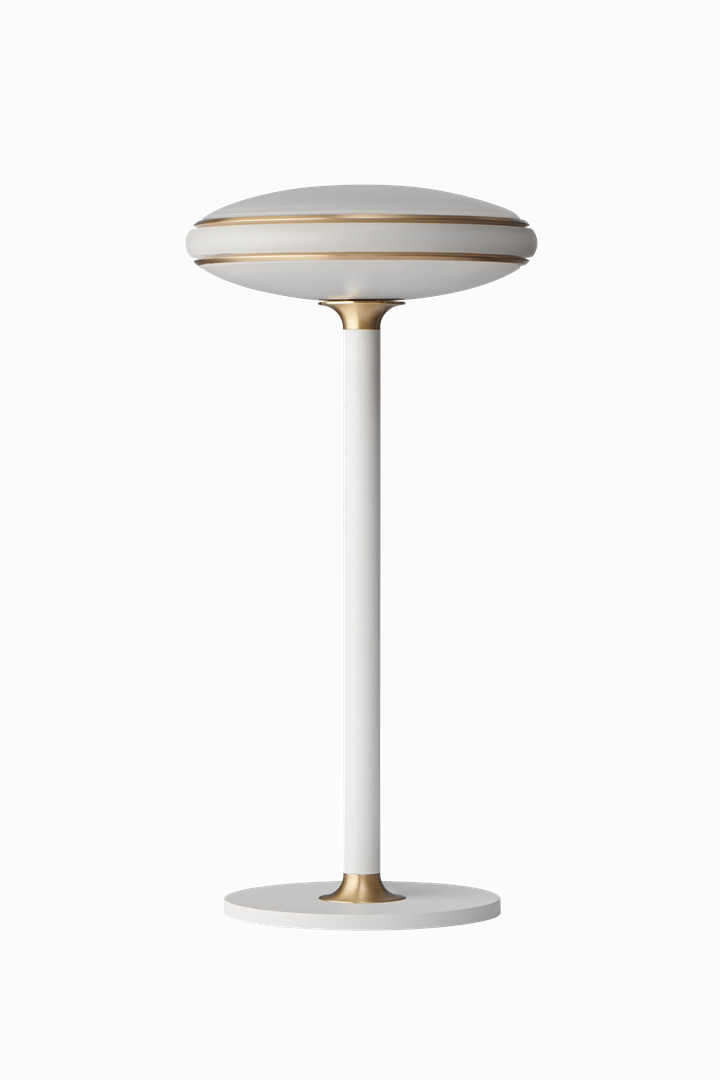 ØS1 bordlampe, hvid/messing