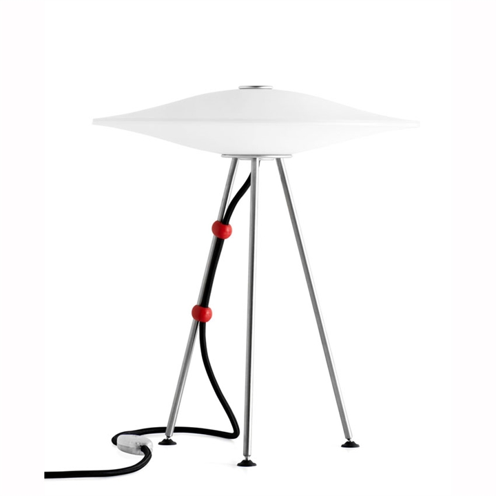 Sinus 330D bordlampe, opal/sort ledning