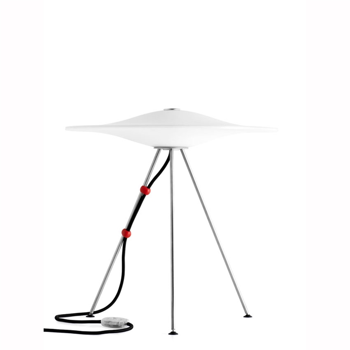 Sinus 440D bordlampe, opal/sort ledning