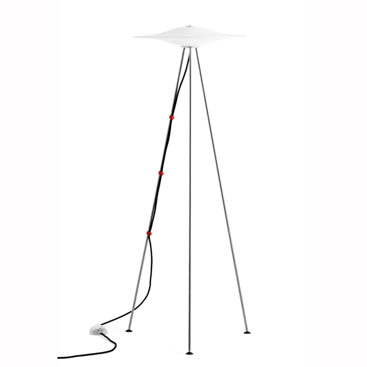 Sinus 440F gulvlampe, opal/sort ledning