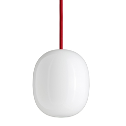 Superæg 150P pendel, opal/rød ledning
