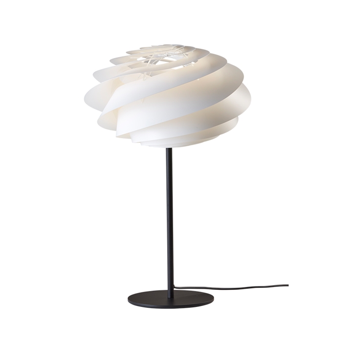 Swirl bordlampe, sort/hvid