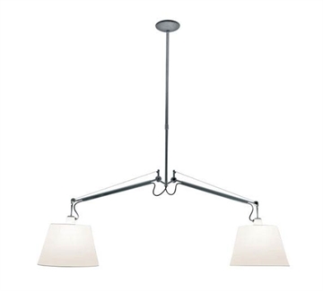 Tolomeo Sospensione Basculante 2 Bracci, Ø42 grå satin