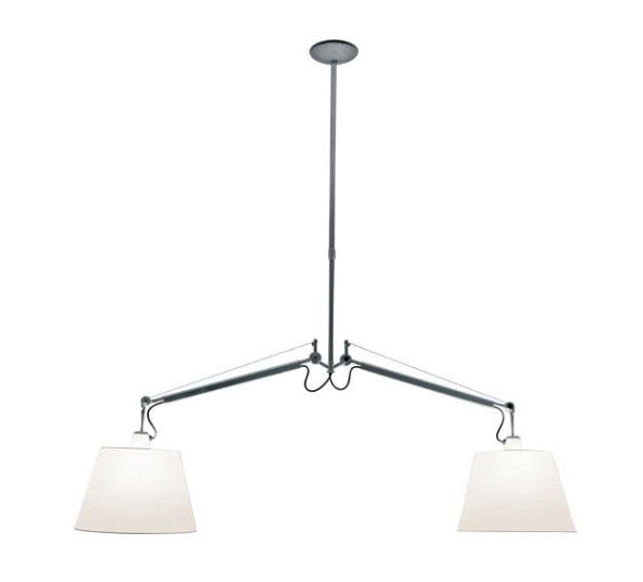 Tolomeo Sospensione Basculante 2 Bracci, Ø32 pergament